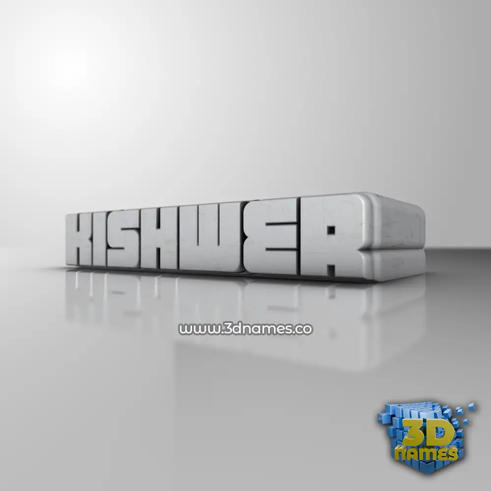 kishwer in White Metro style - 3D name wallpaper