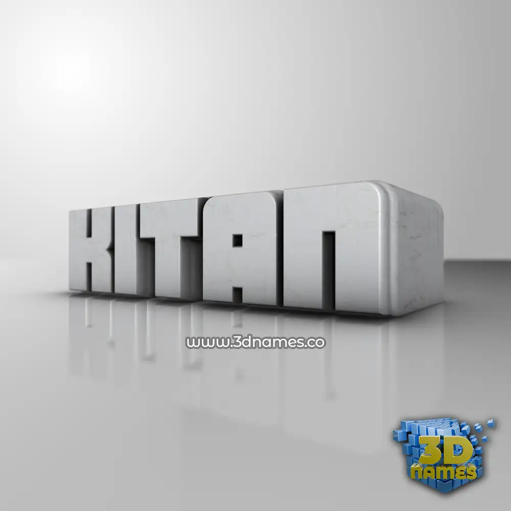 kitan in White Metro style - 3D name wallpaper