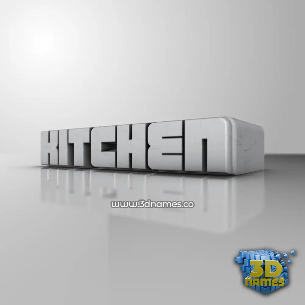 kitchen in White Metro style - 3D name wallpaper