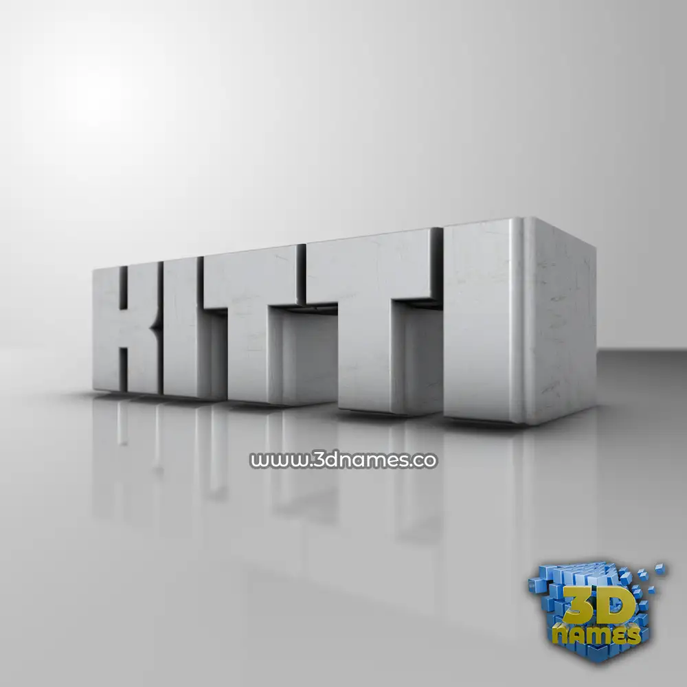kitti in White Metro style - 3D name wallpaper