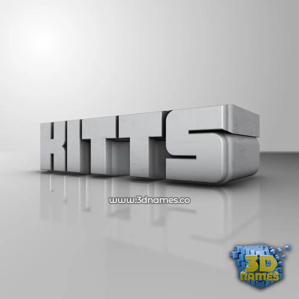 kitts in White Metro style - 3D name wallpaper