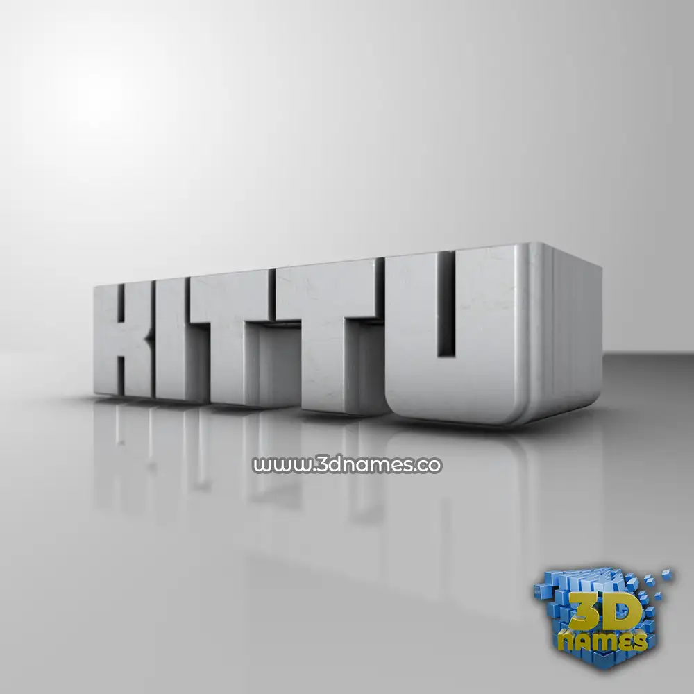 kittu in White Metro style - 3D name wallpaper