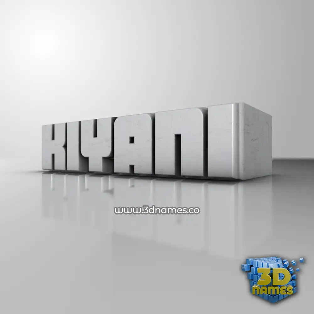 kiyani in White Metro style - 3D name wallpaper