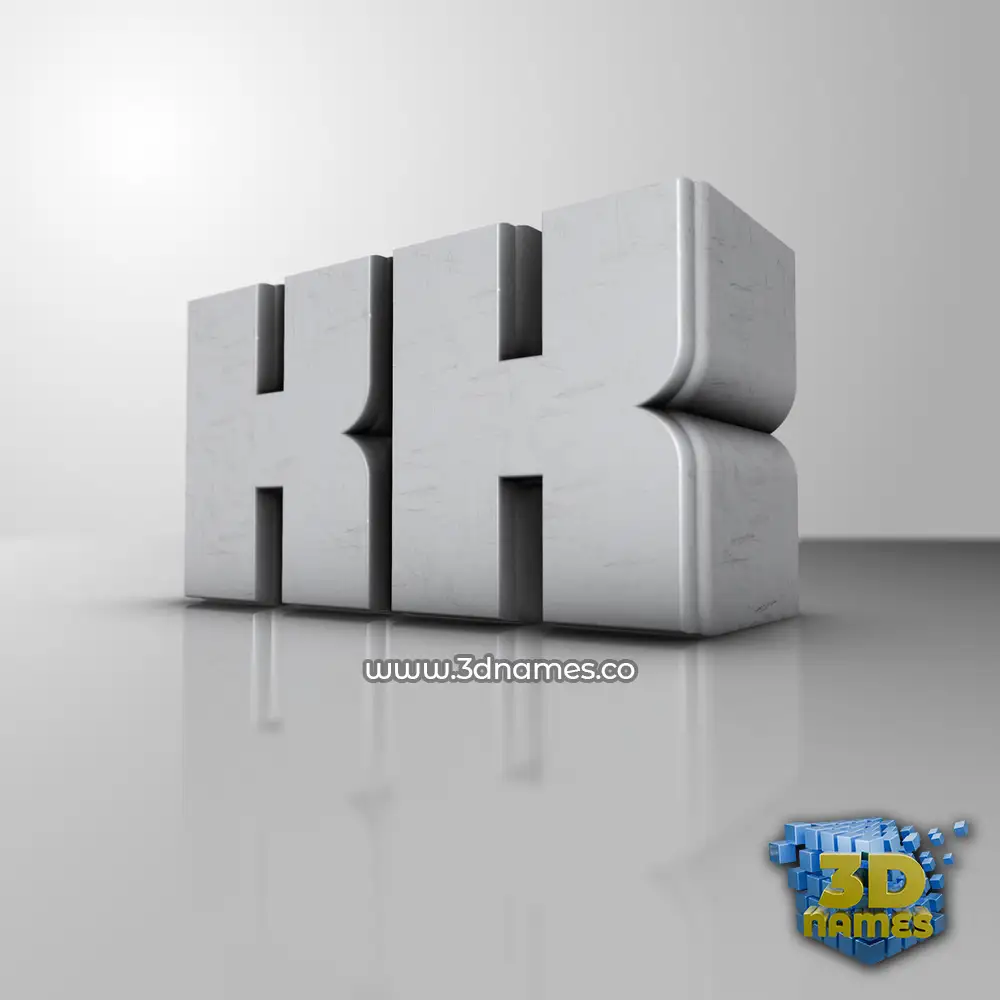 kk in White Metro style - 3D name wallpaper