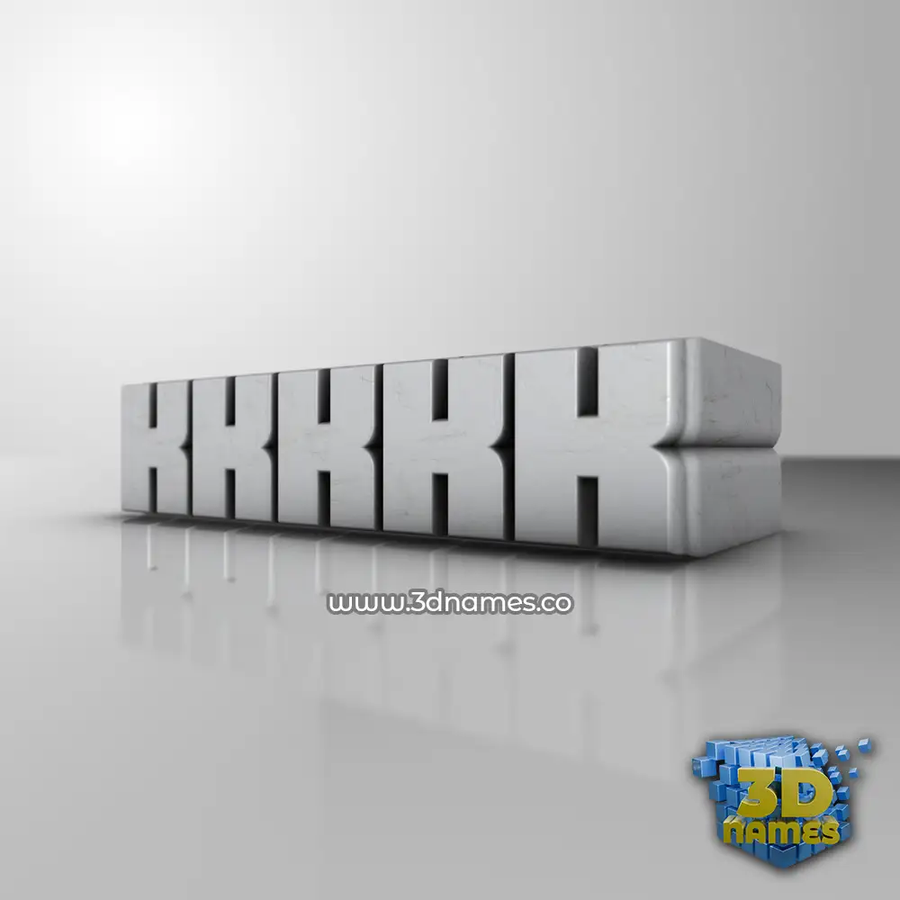 kkkkk in White Metro style - 3D name wallpaper