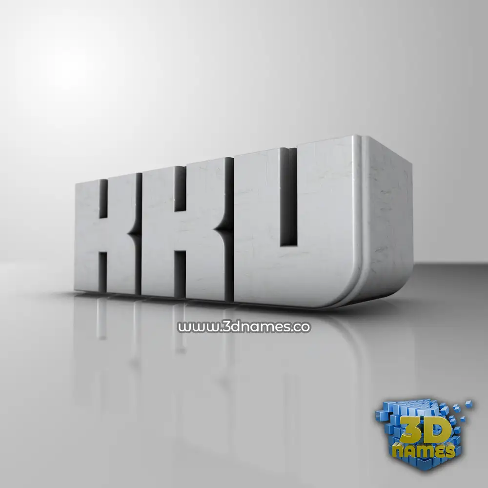 kkv in White Metro style - 3D name wallpaper