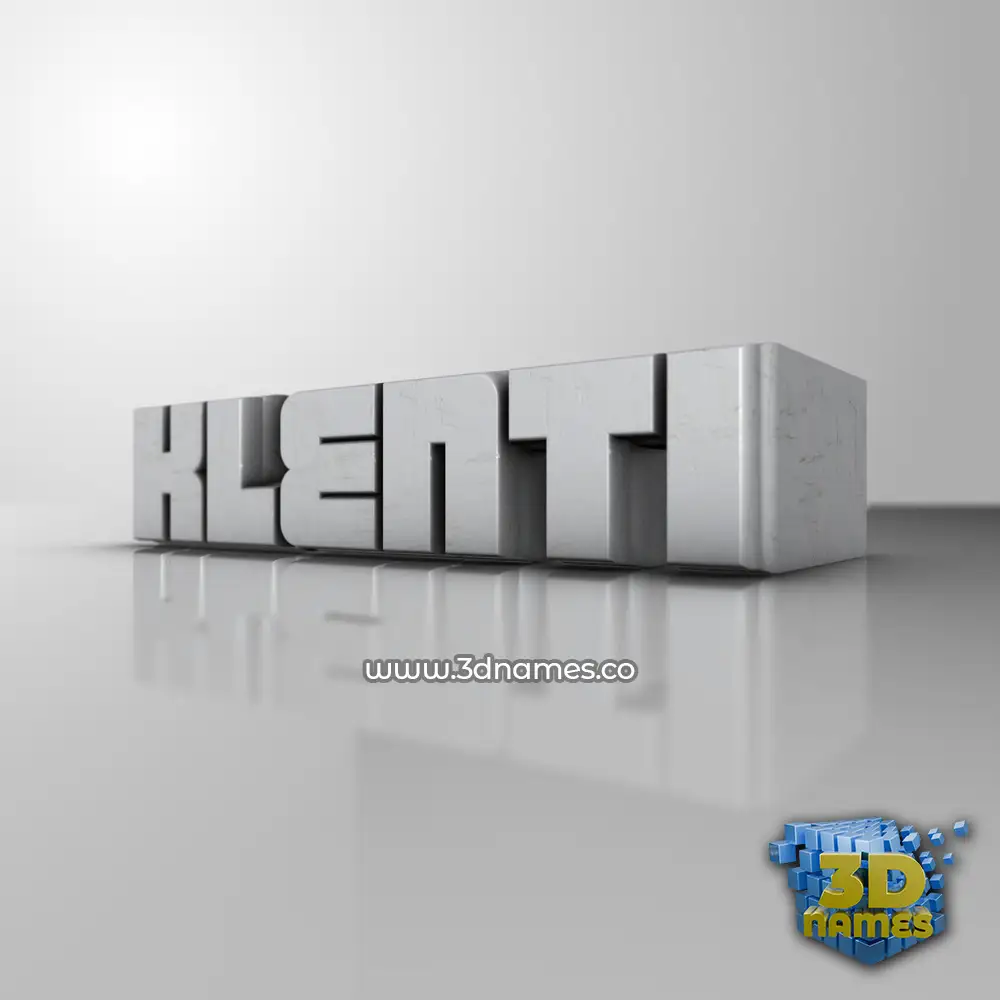 klenti in White Metro style - 3D name wallpaper