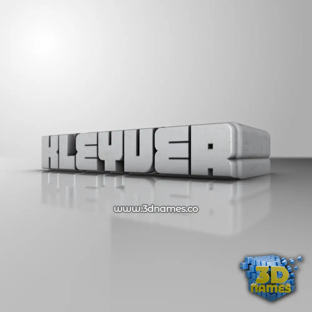 kleyver in White Metro style - 3D name wallpaper
