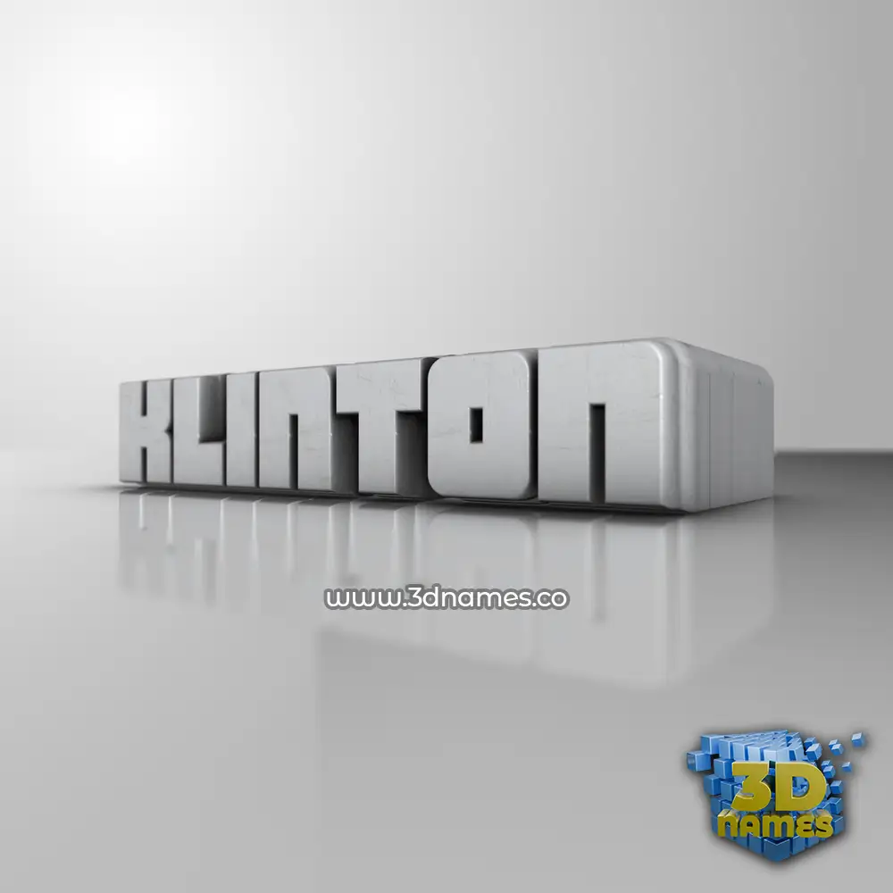 klinton in White Metro style - 3D name wallpaper
