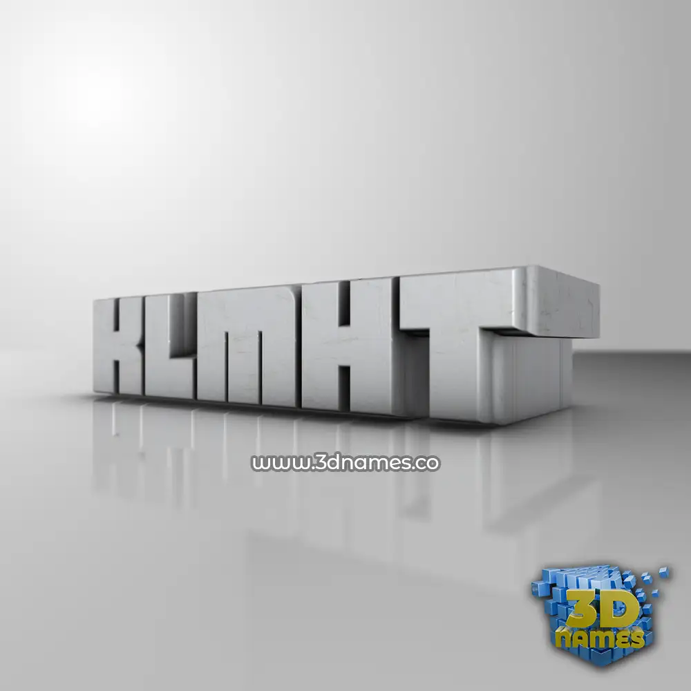 klmht in White Metro style - 3D name wallpaper