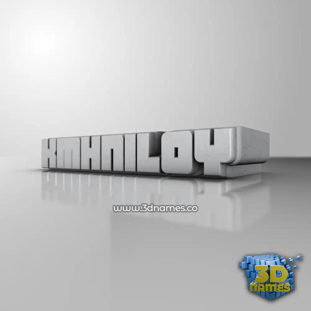 kmhniloy in White Metro style - 3D name wallpaper