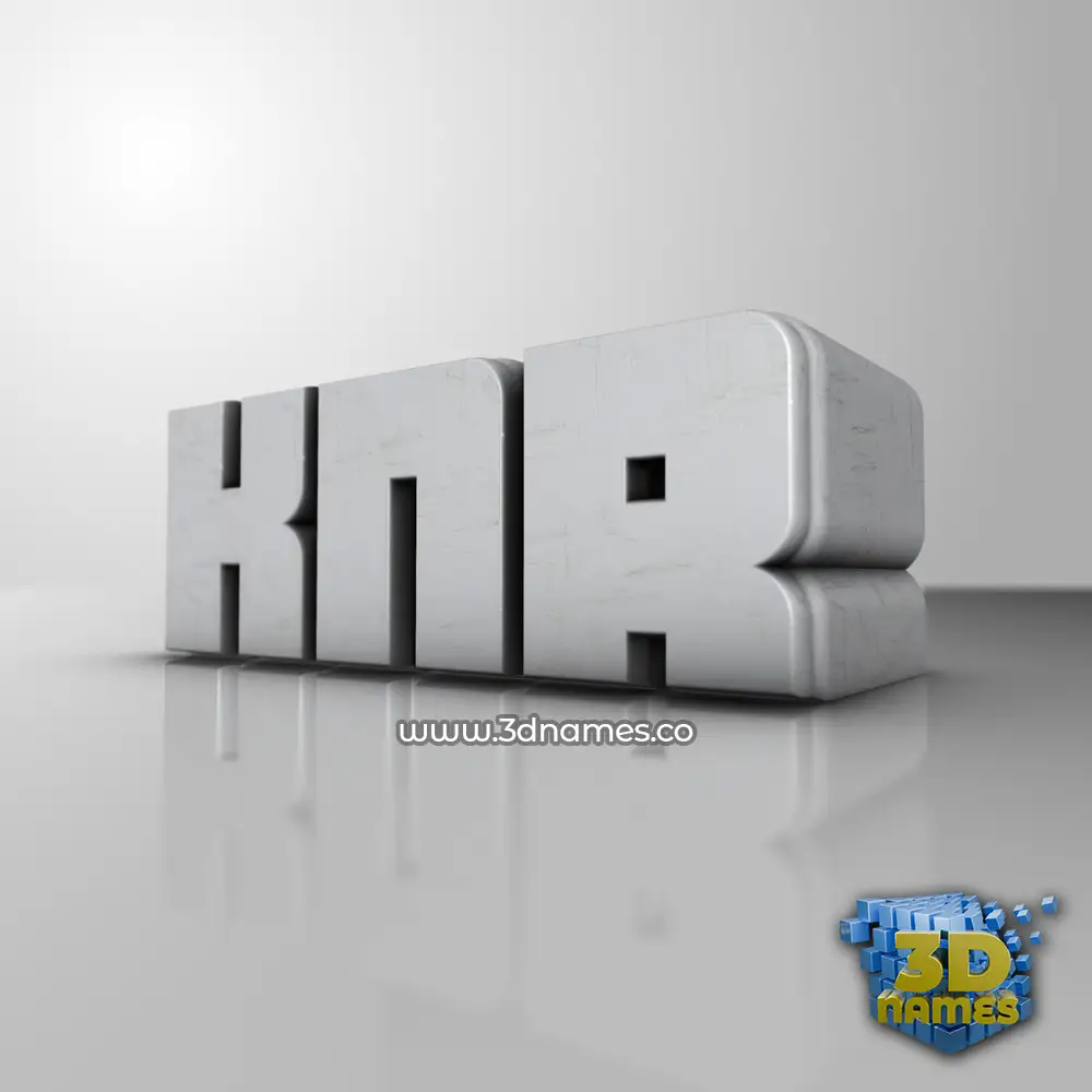 knr in White Metro style - 3D name wallpaper