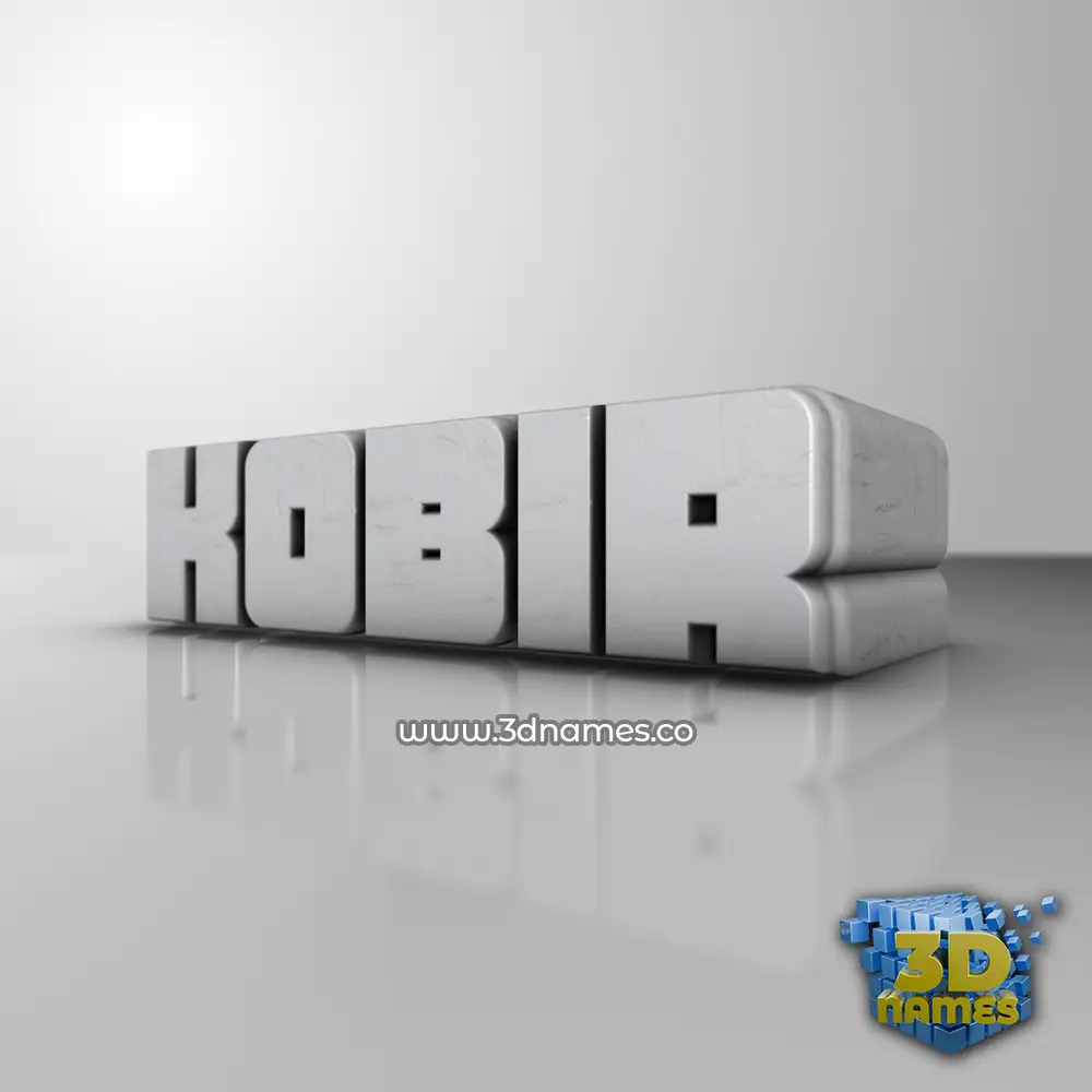 kobir in White Metro style - 3D name wallpaper
