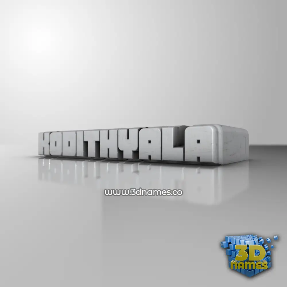 kodithyala in White Metro style - 3D name wallpaper