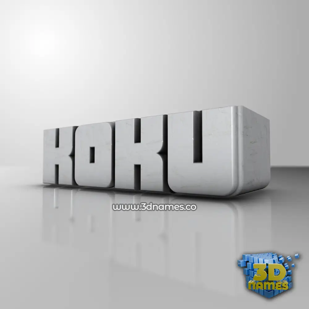 koku in White Metro style - 3D name wallpaper