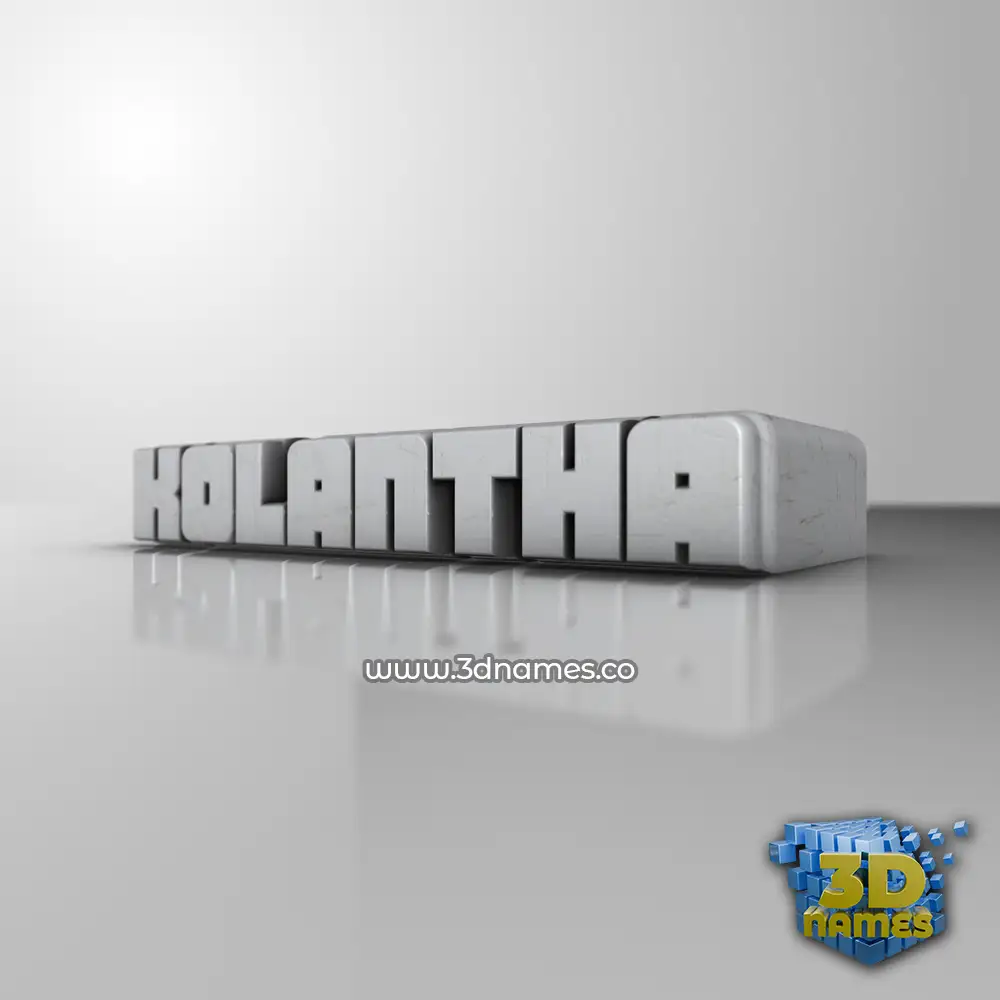 kolantha in White Metro style - 3D name wallpaper