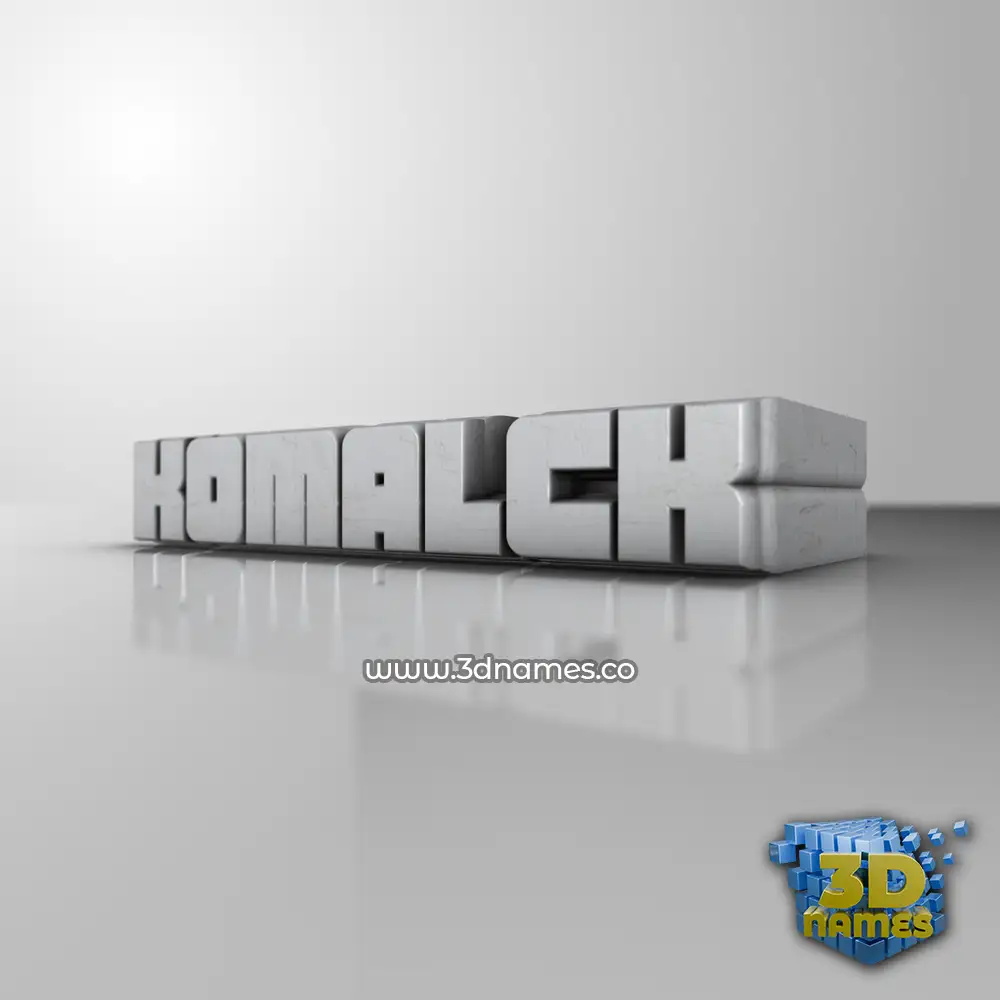 komalck in White Metro style - 3D name wallpaper