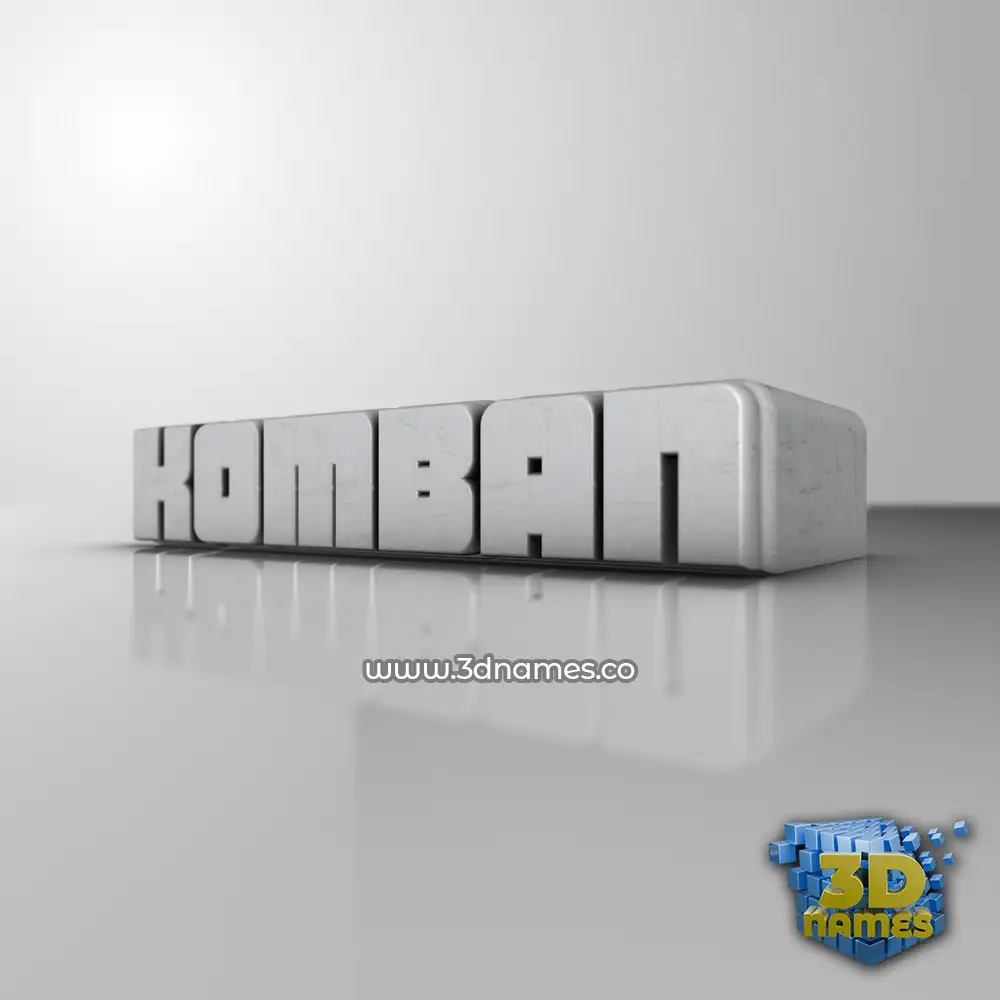 komban in White Metro style - 3D name wallpaper