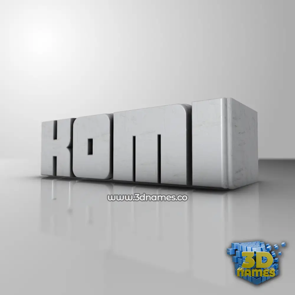 komi in White Metro style - 3D name wallpaper