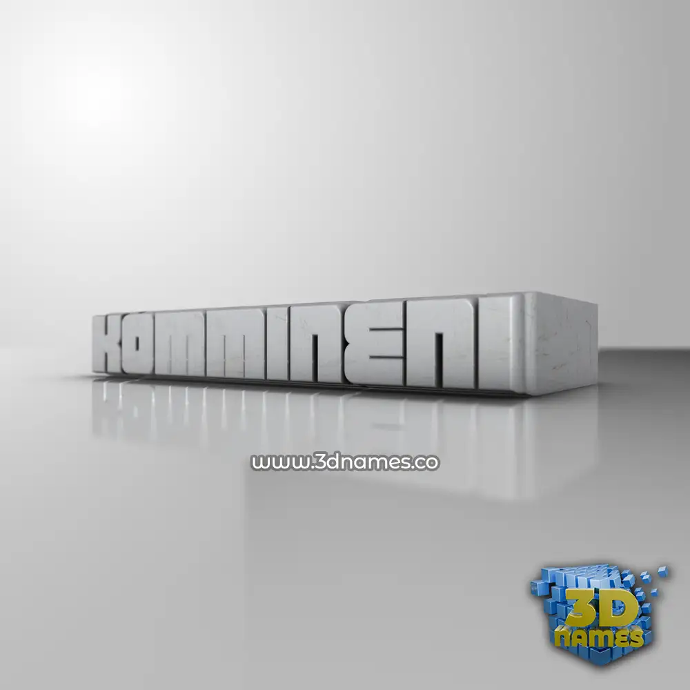 kommineni in White Metro style - 3D name wallpaper