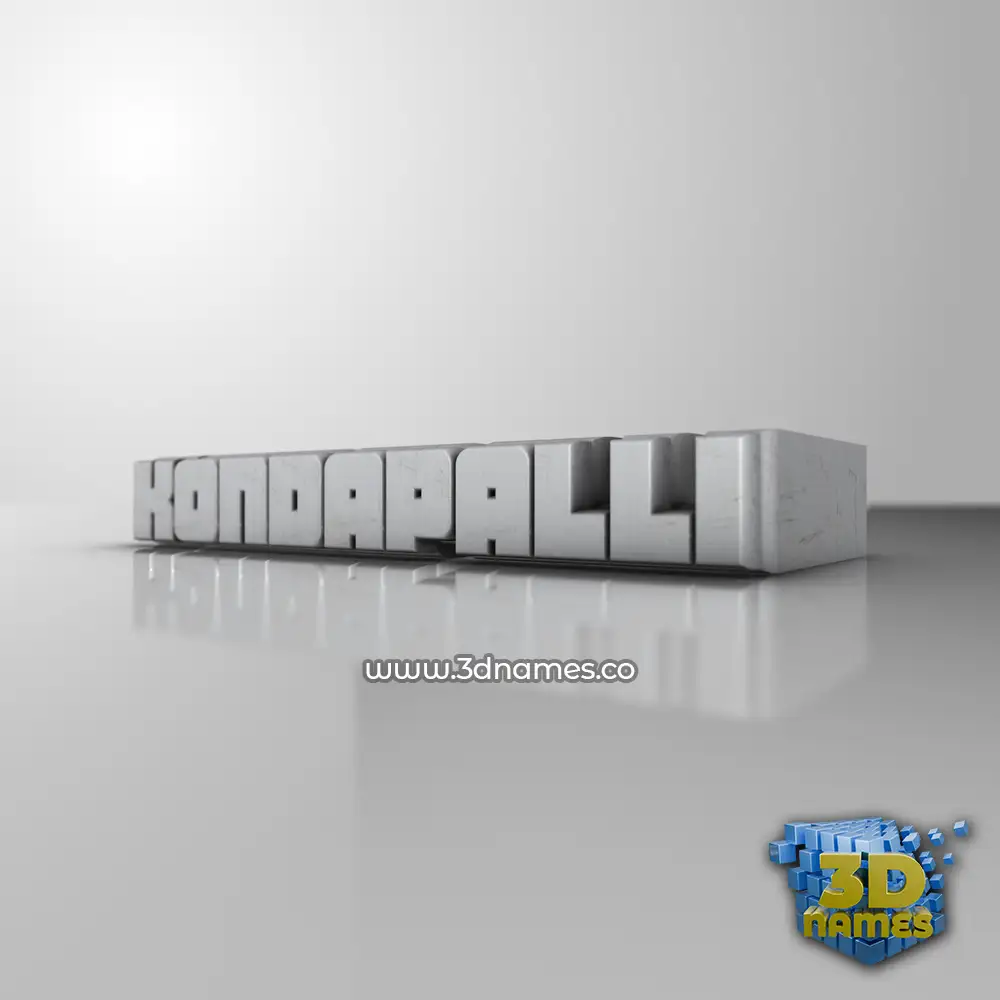 kondapalli in White Metro style - 3D name wallpaper