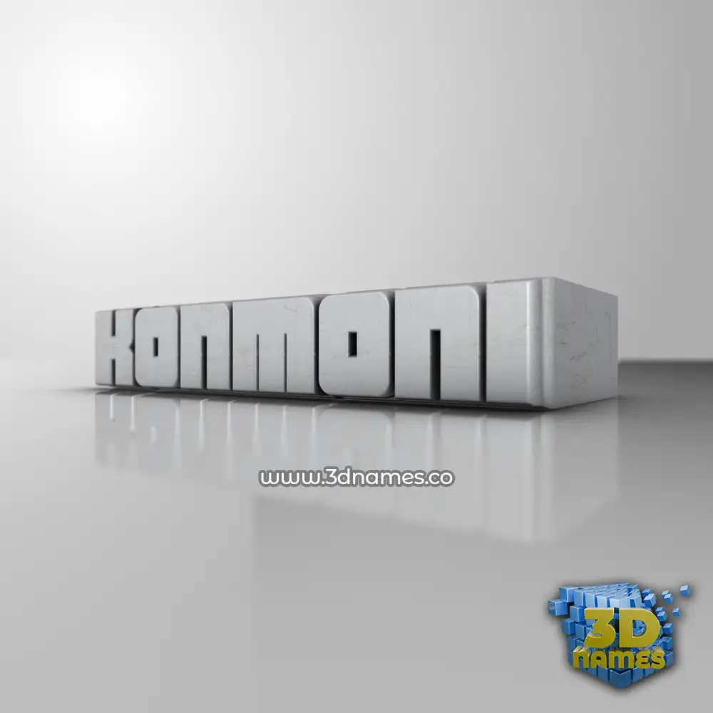 konmoni in White Metro style - 3D name wallpaper