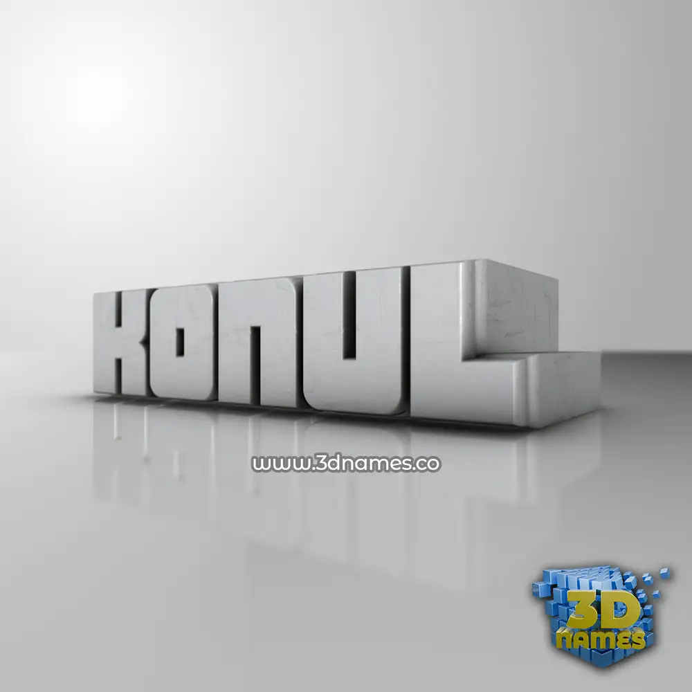 konul in White Metro style - 3D name wallpaper