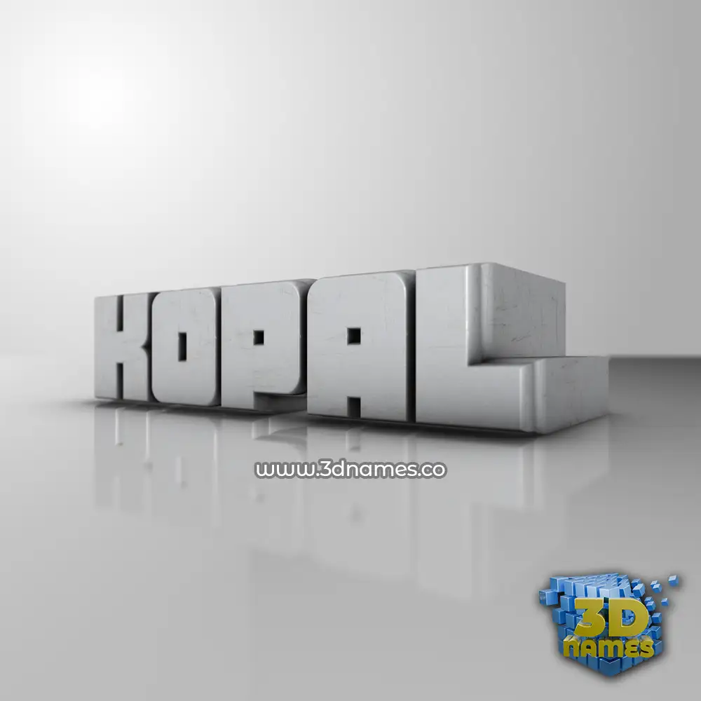 kopal in White Metro style - 3D name wallpaper