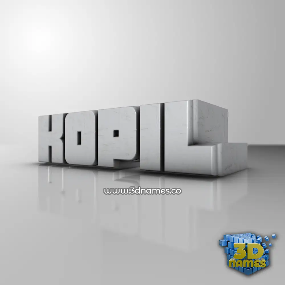 kopil in White Metro style - 3D name wallpaper
