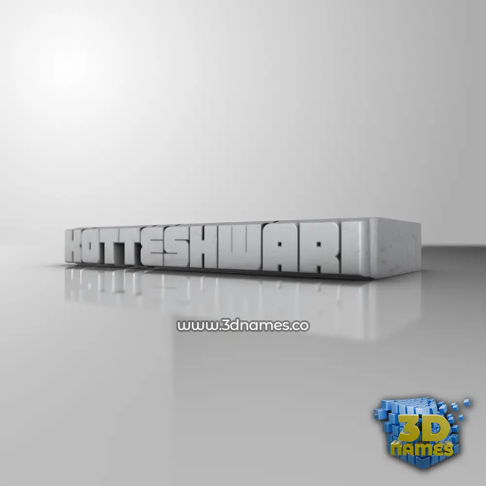 kotteshwari in White Metro style - 3D name wallpaper