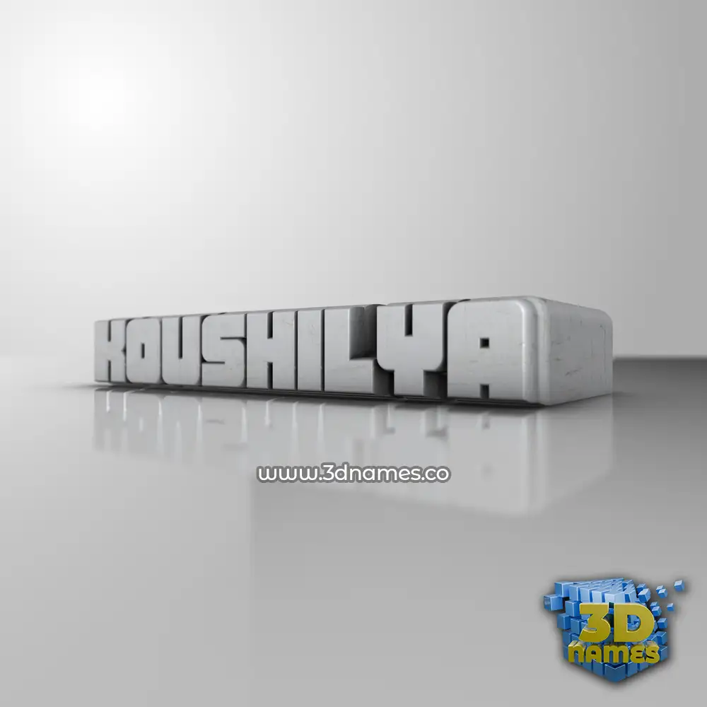koushilya in White Metro style - 3D name wallpaper