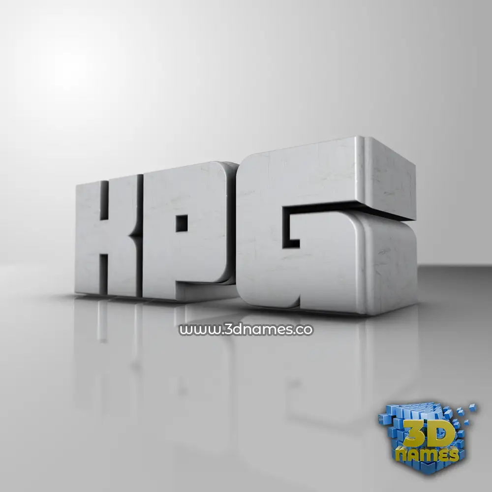 kpg in White Metro style - 3D name wallpaper