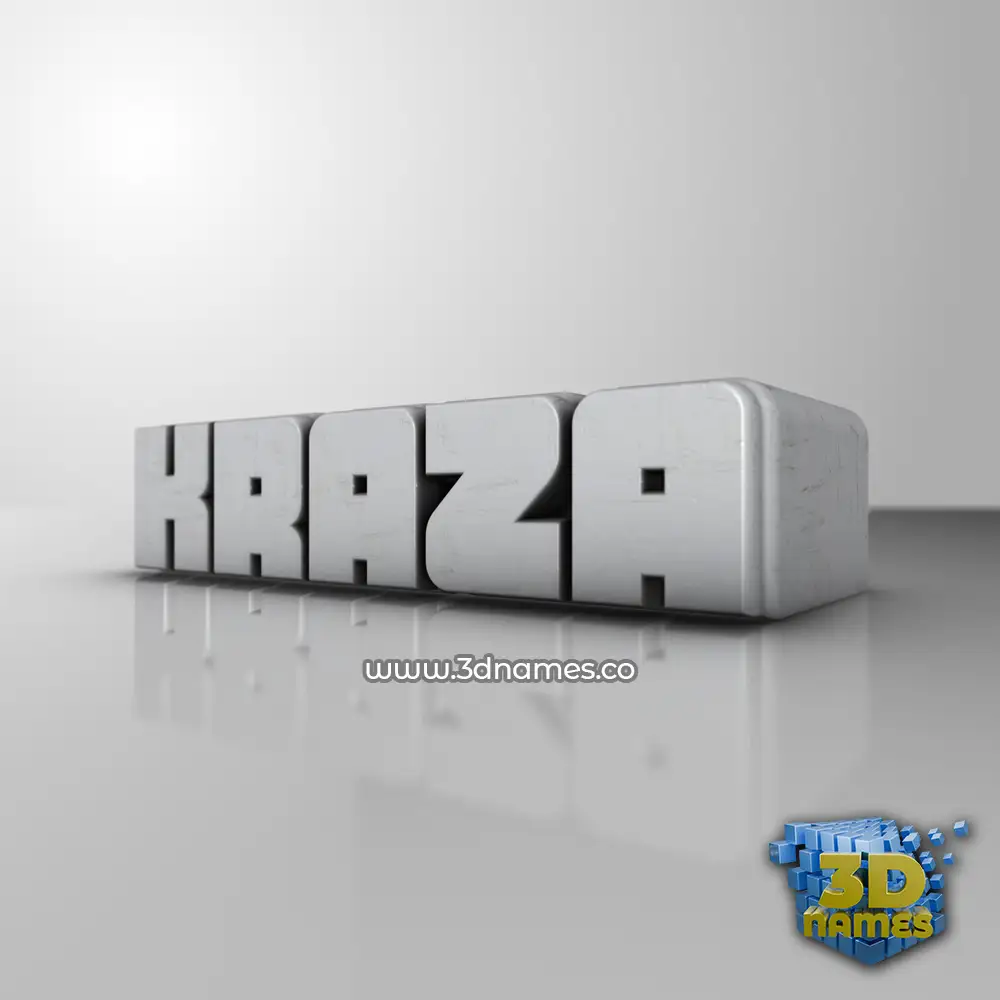 kraza in White Metro style - 3D name wallpaper