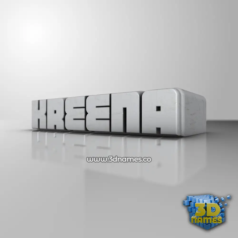 kreena in White Metro style - 3D name wallpaper