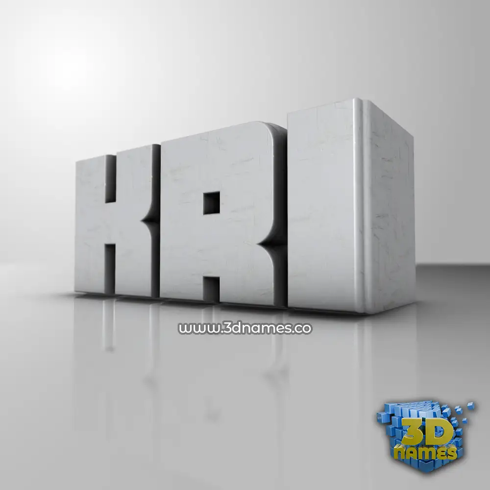 kri in White Metro style - 3D name wallpaper