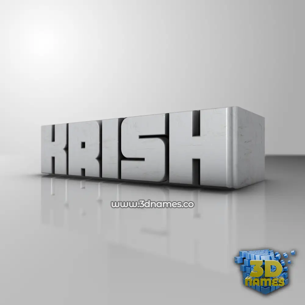 krish in White Metro style - 3D name wallpaper