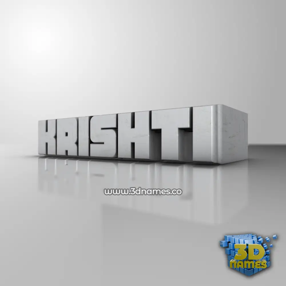 krishti in White Metro style - 3D name wallpaper