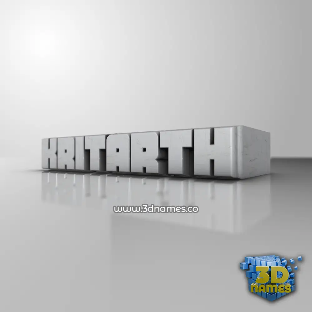 kritarth in White Metro style - 3D name wallpaper