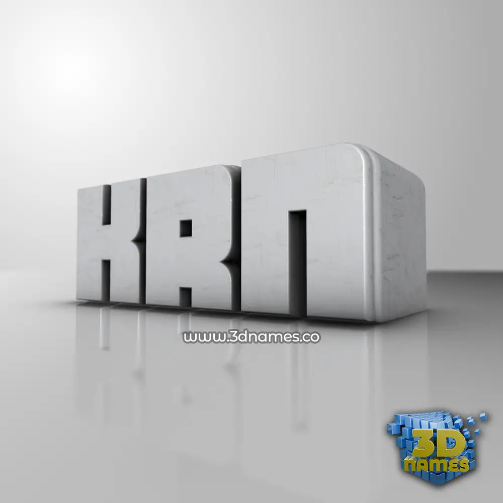 krn in White Metro style - 3D name wallpaper