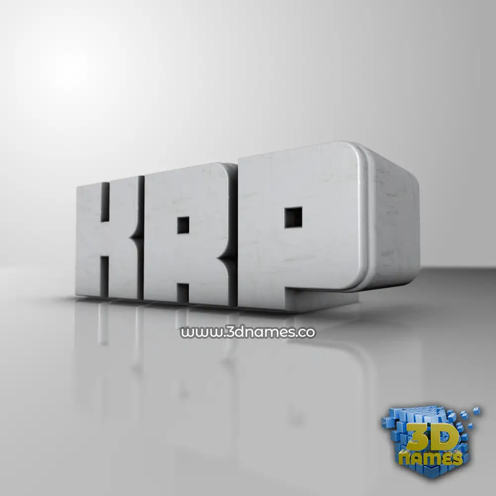 krp in White Metro style - 3D name wallpaper