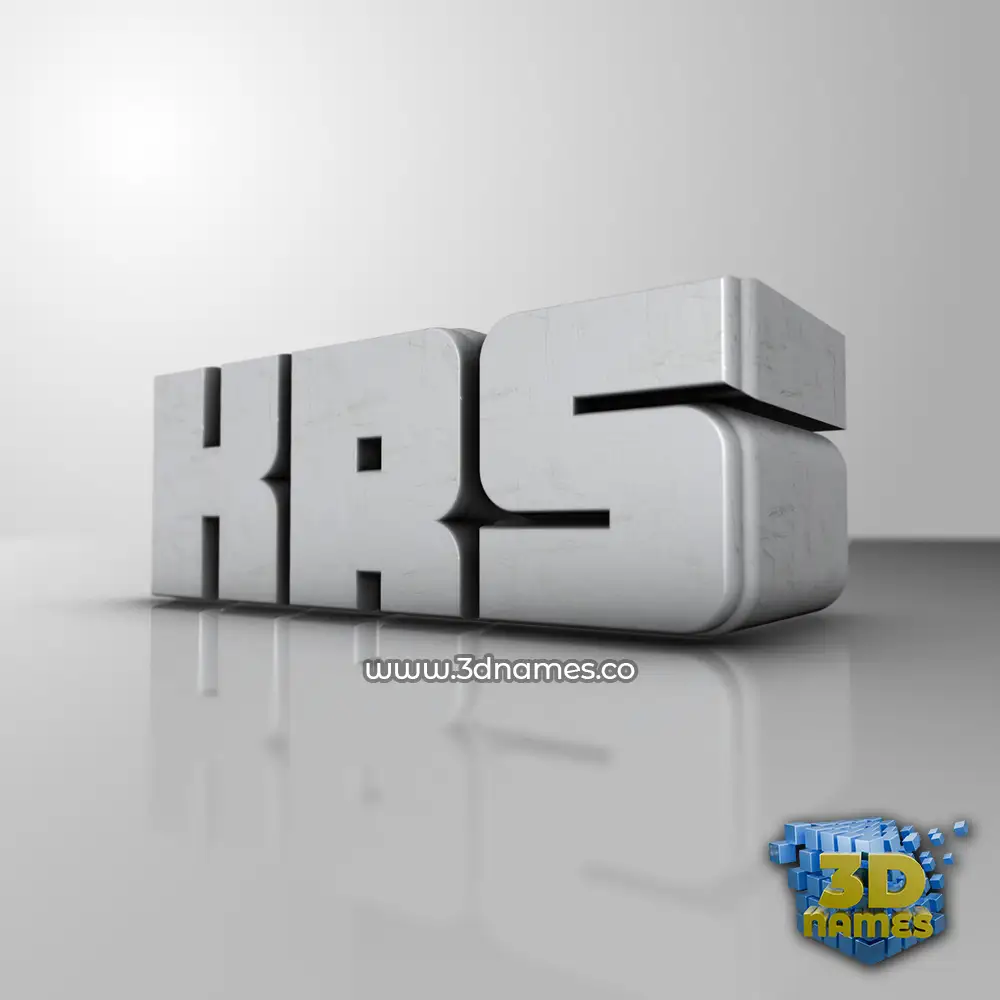 krs in White Metro style - 3D name wallpaper