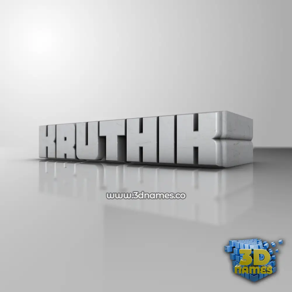 kruthik in White Metro style - 3D name wallpaper
