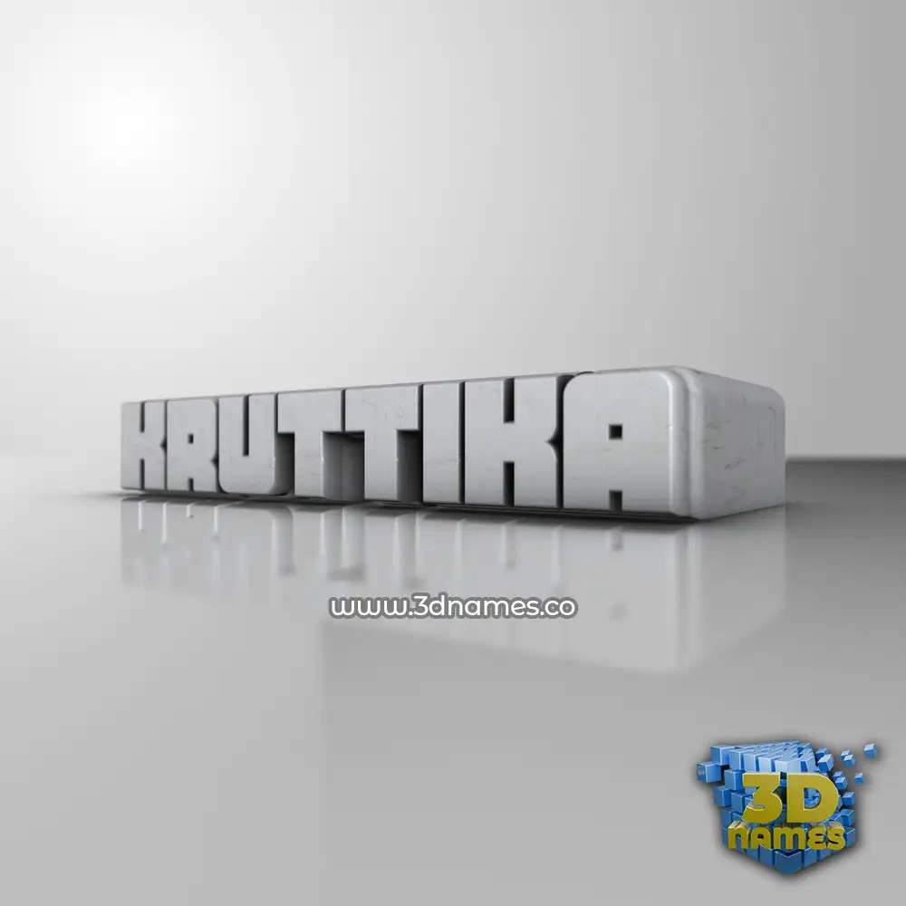 kruttika in White Metro style - 3D name wallpaper