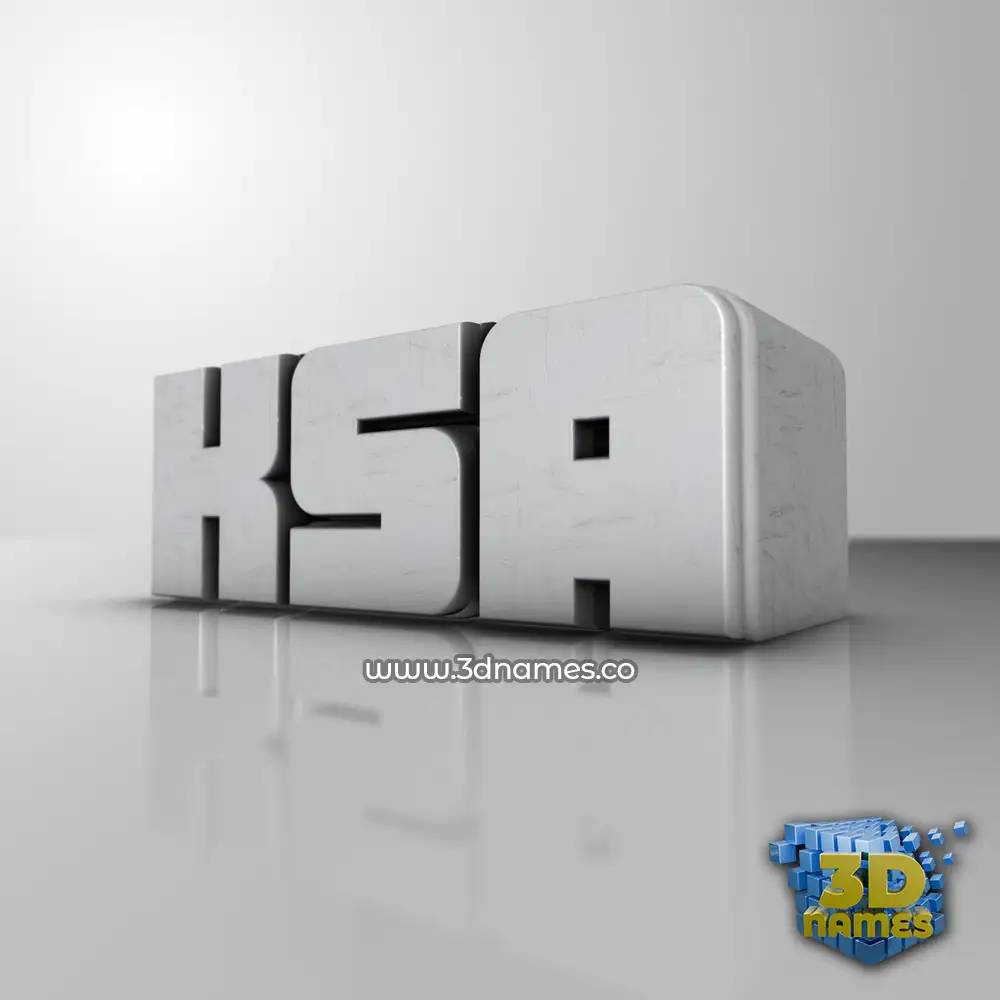 ksa in White Metro style - 3D name wallpaper