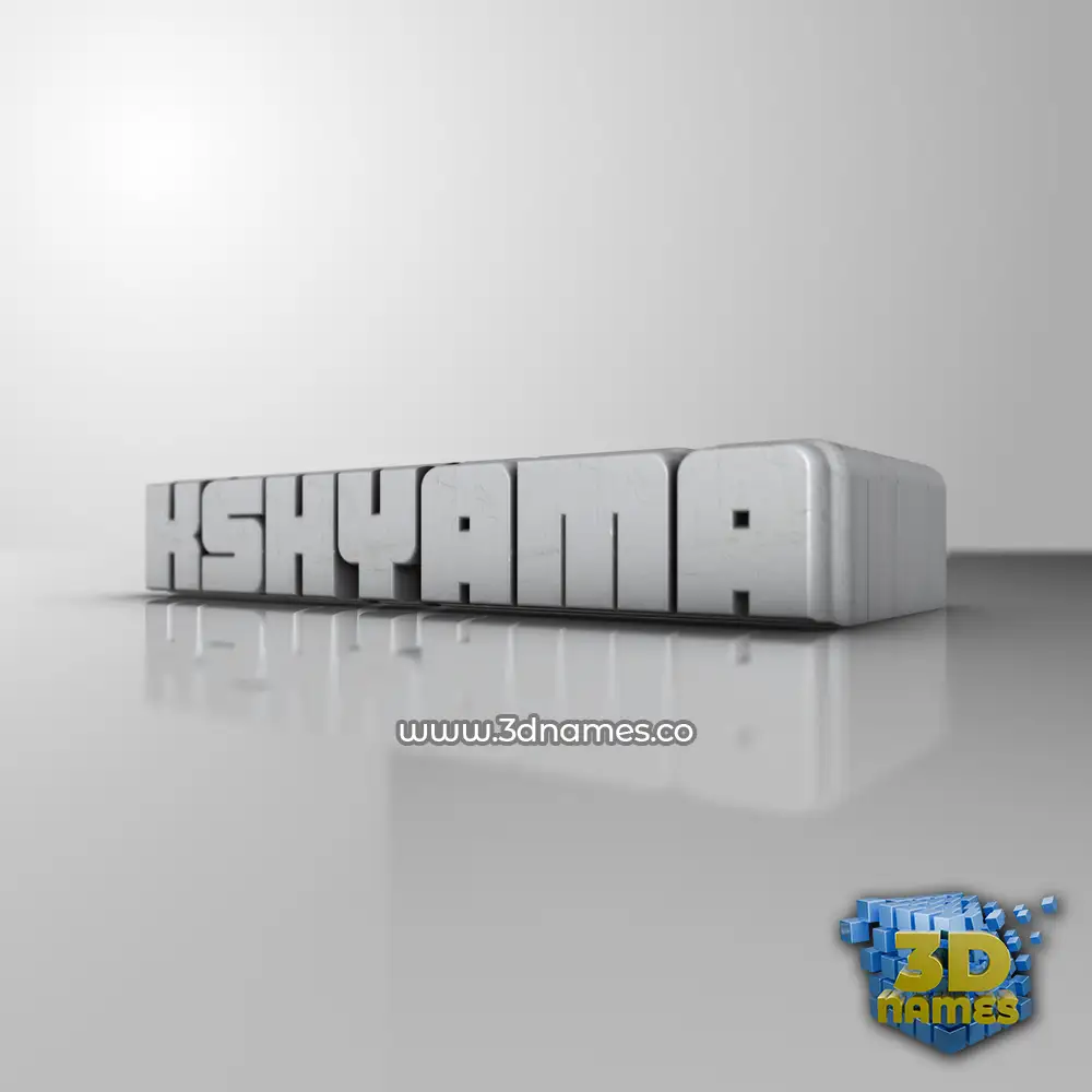 kshyama in White Metro style - 3D name wallpaper