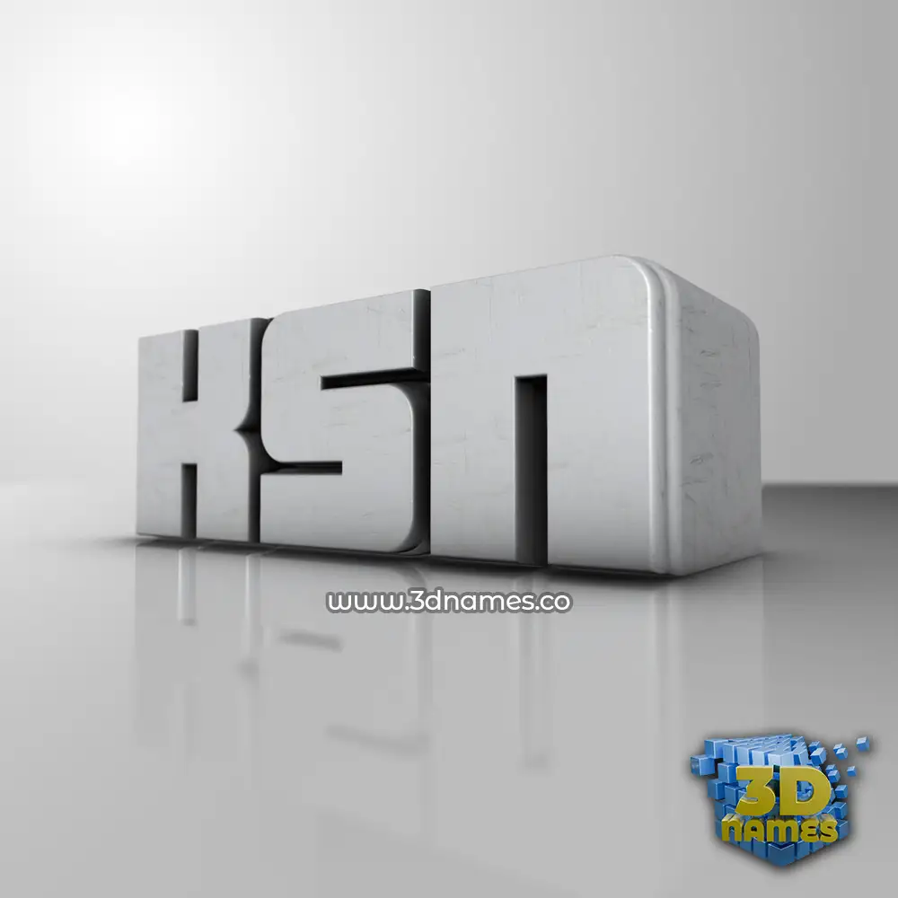 ksn in White Metro style - 3D name wallpaper