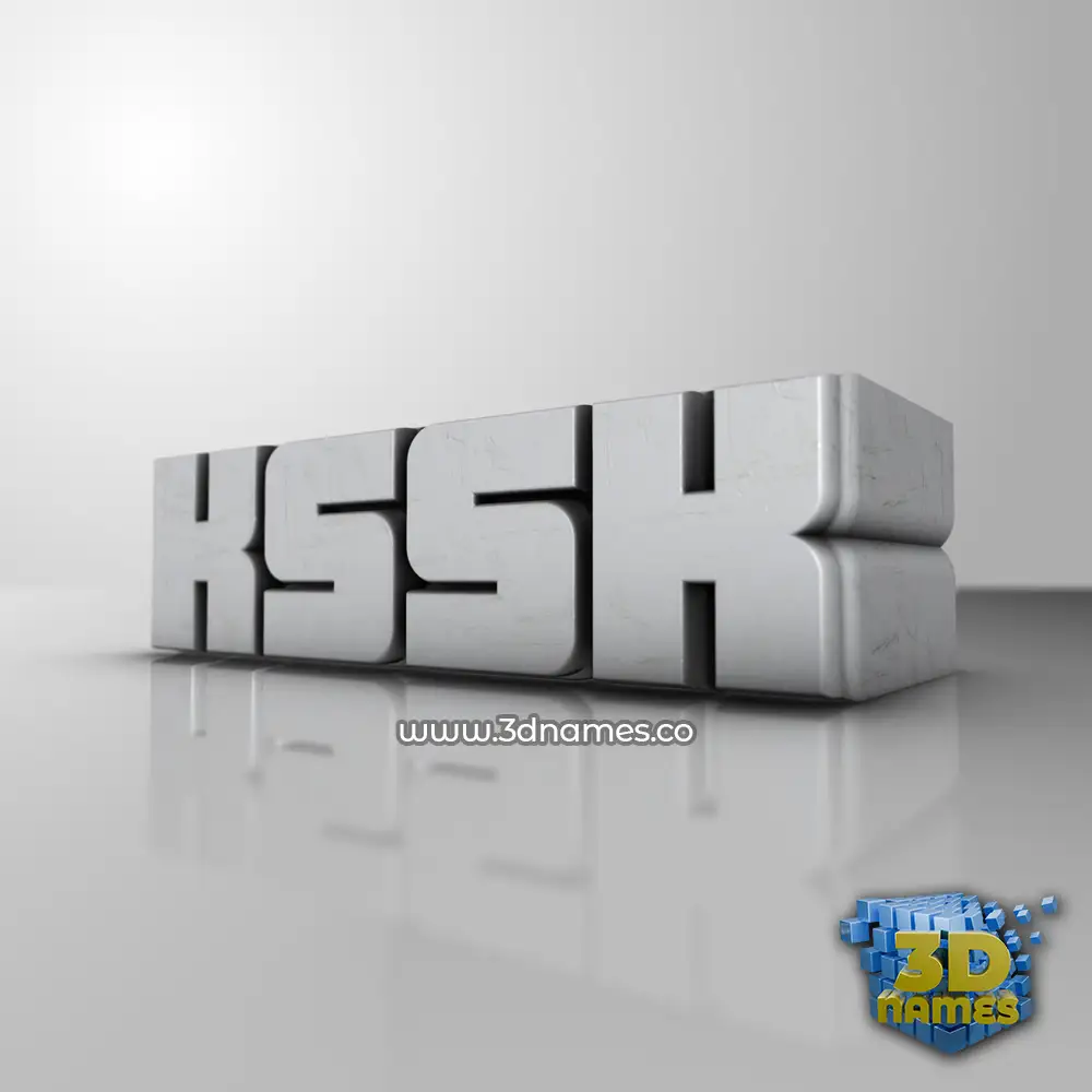 kssk in White Metro style - 3D name wallpaper