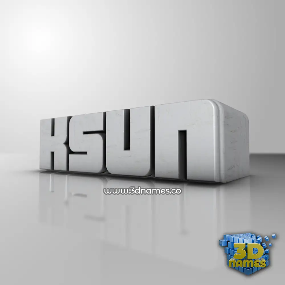 ksun in White Metro style - 3D name wallpaper