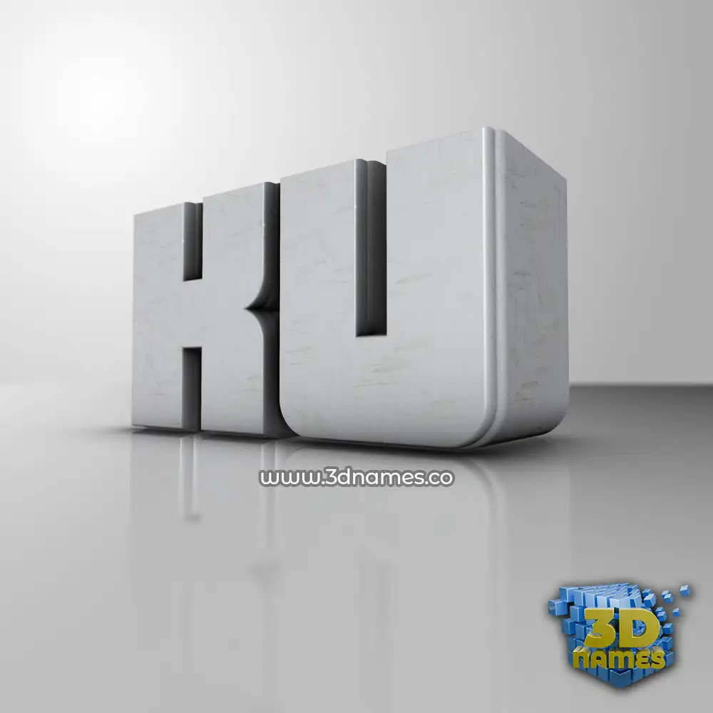 ku in White Metro style - 3D name wallpaper
