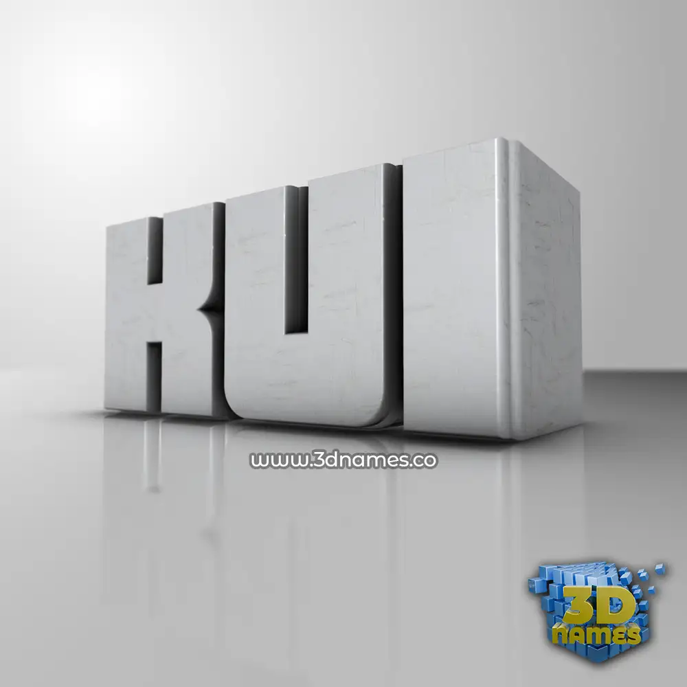 kui in White Metro style - 3D name wallpaper